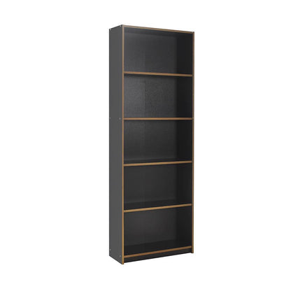 Adore Anthracite Grey Tall 5 Tier Bookcase Shelving Unit