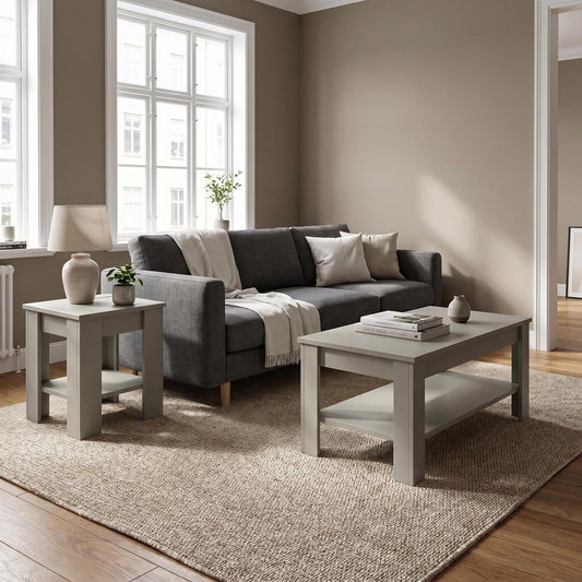 Promo Green Coffee & Lamp Table Set