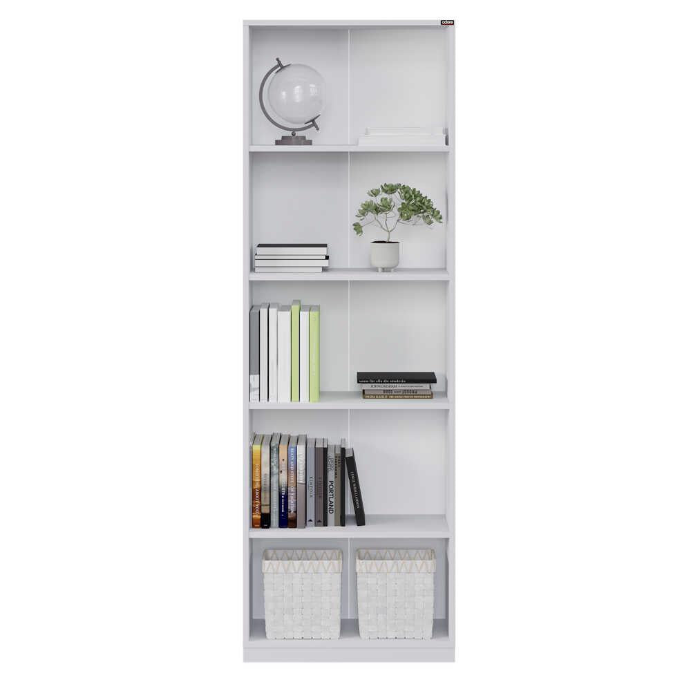 Adore Matt White 5 Tier Bookcase Shelving Unit