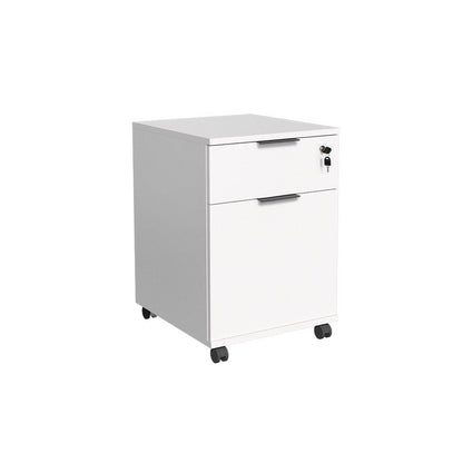 Adore Rio Matt White Mobile Office Storage Cart With Lockable Drawer