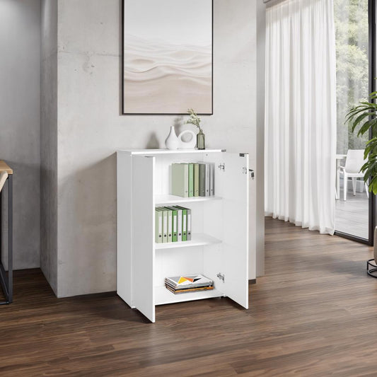 Rio Matt White Office Filing Cabinet - Lockable Storage