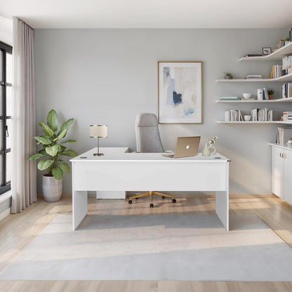 Adore Rio Matt White Corner Desk - Large Reversible Office Desk