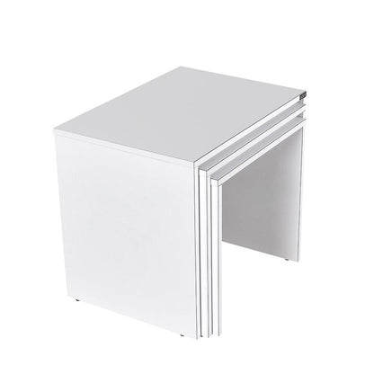 Adore Florida Matt White Nest of 3 Tables - Space-Saving Side Tables