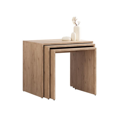 Adore Florida Oak Effect Nest of 3 Tables - Space-Saving Side Tables