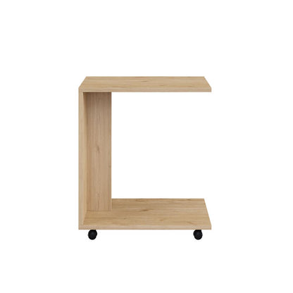 Adore Florida Oak Effect Sofa Laptop Table on Castors - Mobile Side Table