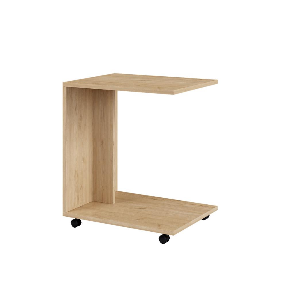Adore Florida Oak Effect Sofa Laptop Table on Castors - Mobile Side Table