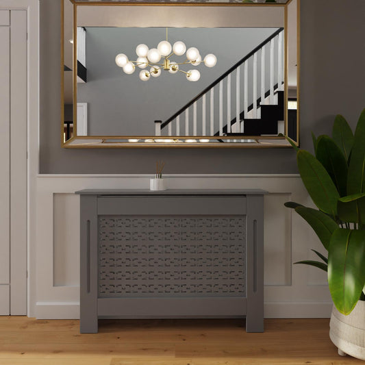 Geometric Pattern Medium Grey Radiator Cover