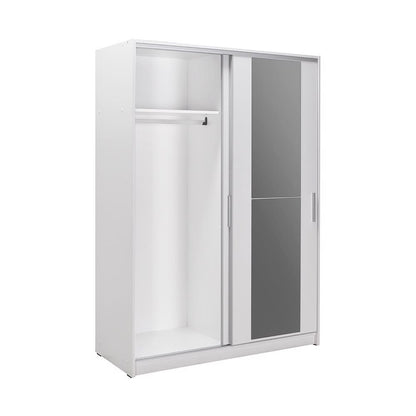Adore Matt White Sliding 2 Door Wardrobe 120cm with Mirror