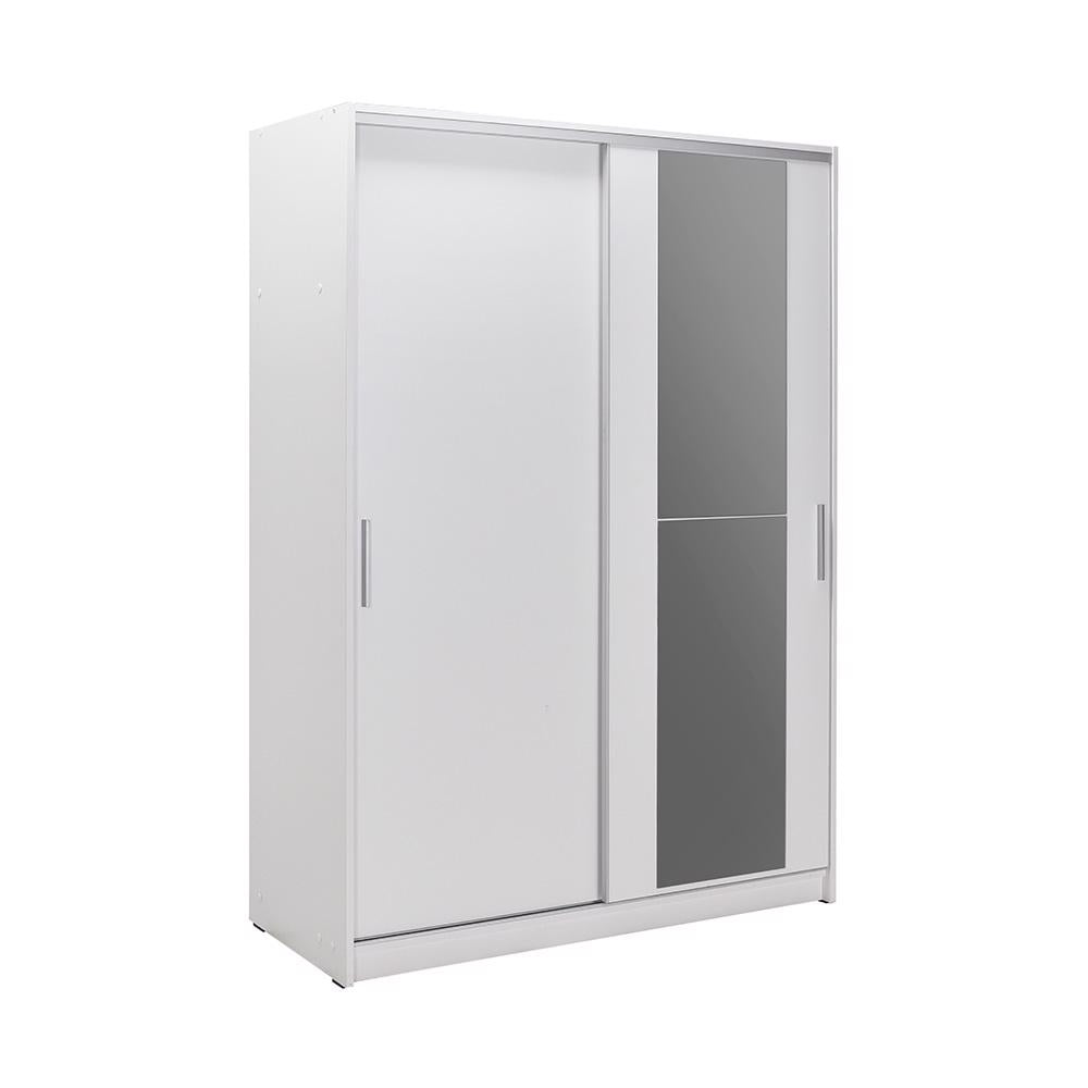 Adore Matt White Sliding 2 Door Wardrobe 120cm with Mirror
