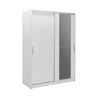 Adore Matt White Sliding 2 Door Wardrobe 120cm with Mirror