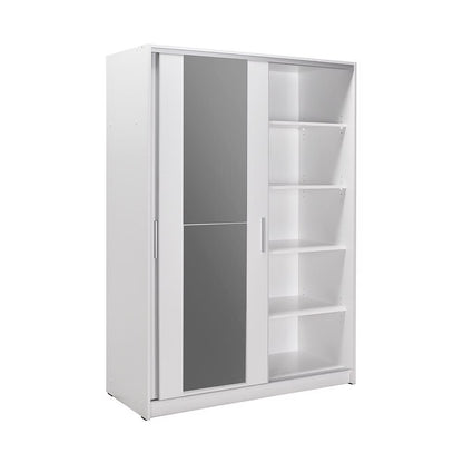 Adore Matt White Sliding 2 Door Wardrobe 120cm with Mirror