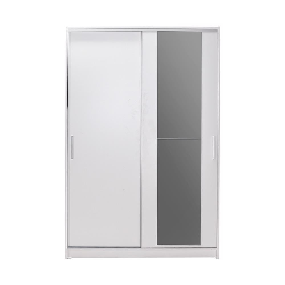 Adore Matt White Sliding 2 Door Wardrobe 120cm with Mirror