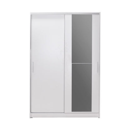 Adore Matt White Sliding 2 Door Wardrobe 120cm with Mirror
