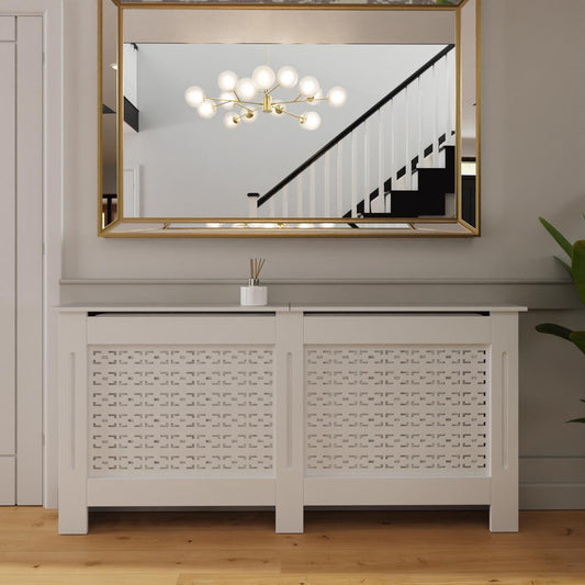 Geometric Pattern Extra Large White Radiator Cover
