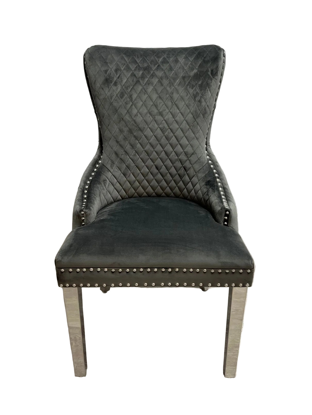Victoria Dark Grey Ring Knocker Dining Chair