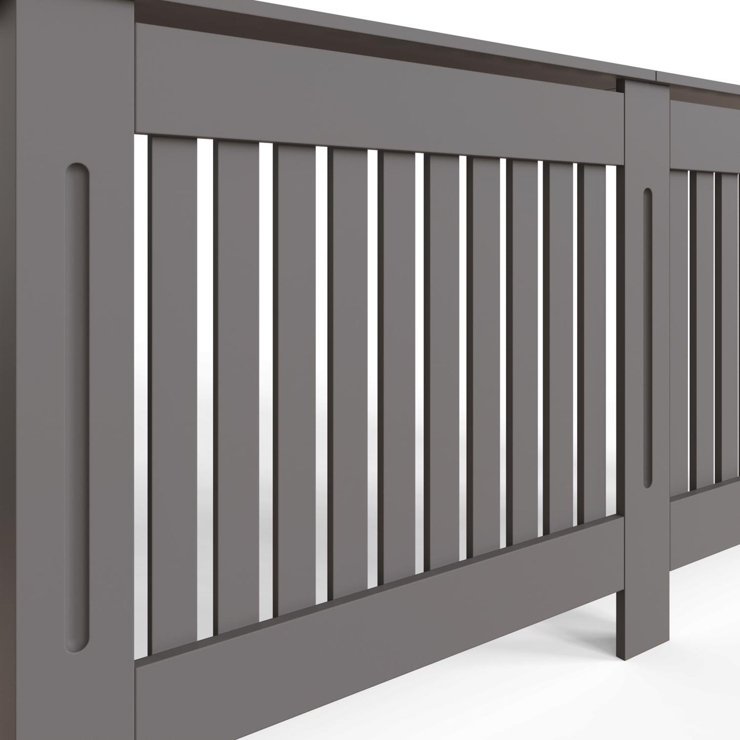 Vertical Slat Extra Large MDF Grey Radiator Cover
