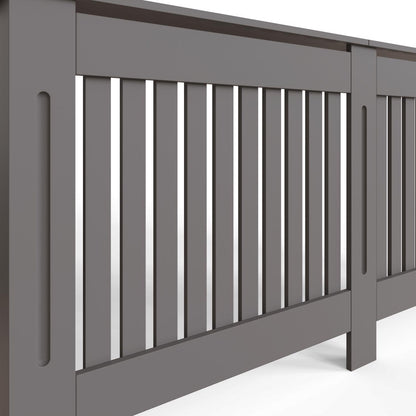 Vertical Slat Extra Large MDF Grey Radiator Cover
