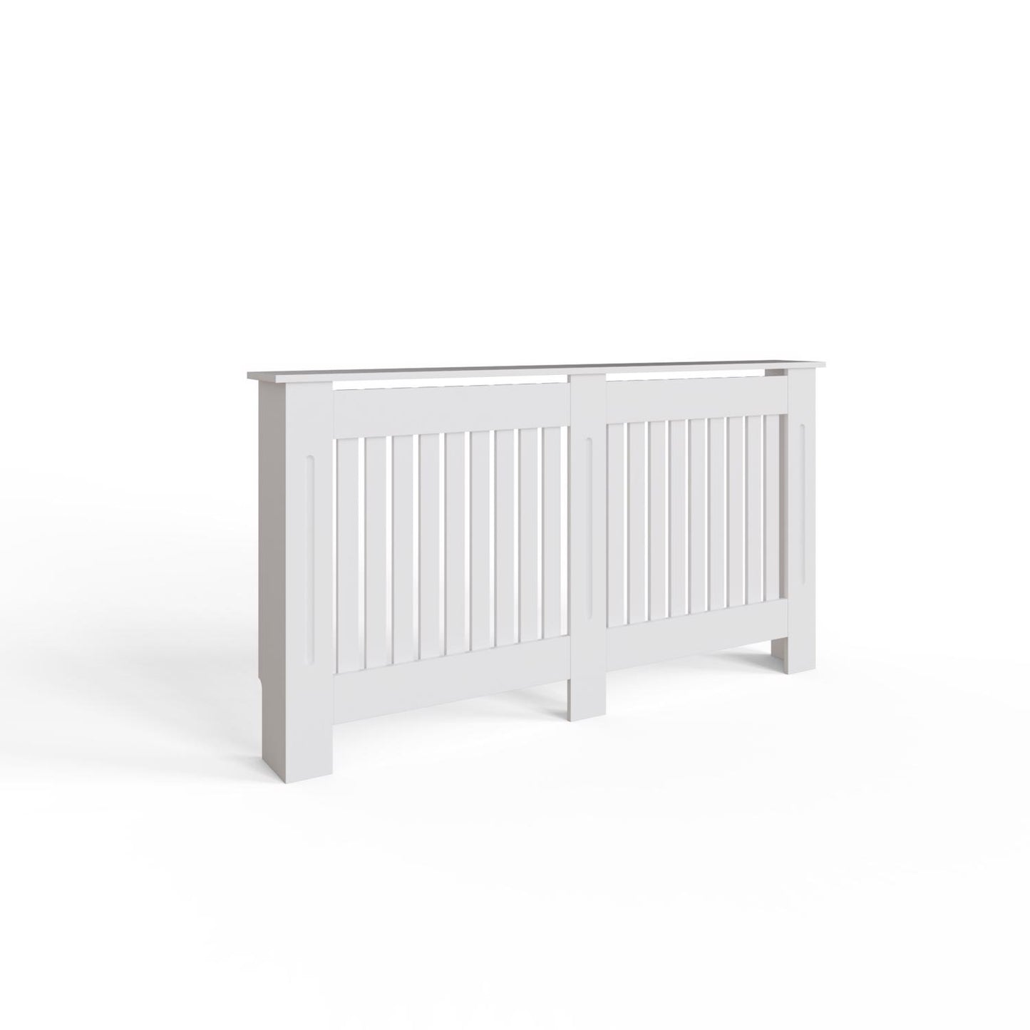 Vertical Slat Large MDF White Radiator Cover