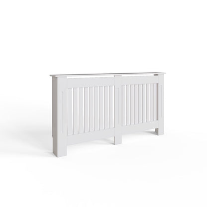 Vertical Slat Large MDF White Radiator Cover