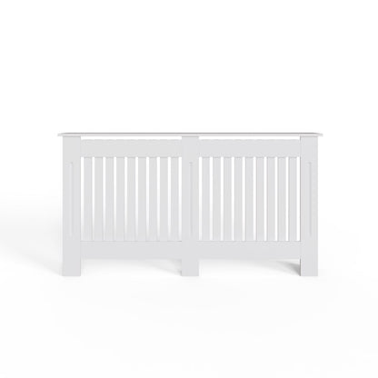 Vertical Slat Large MDF White Radiator Cover