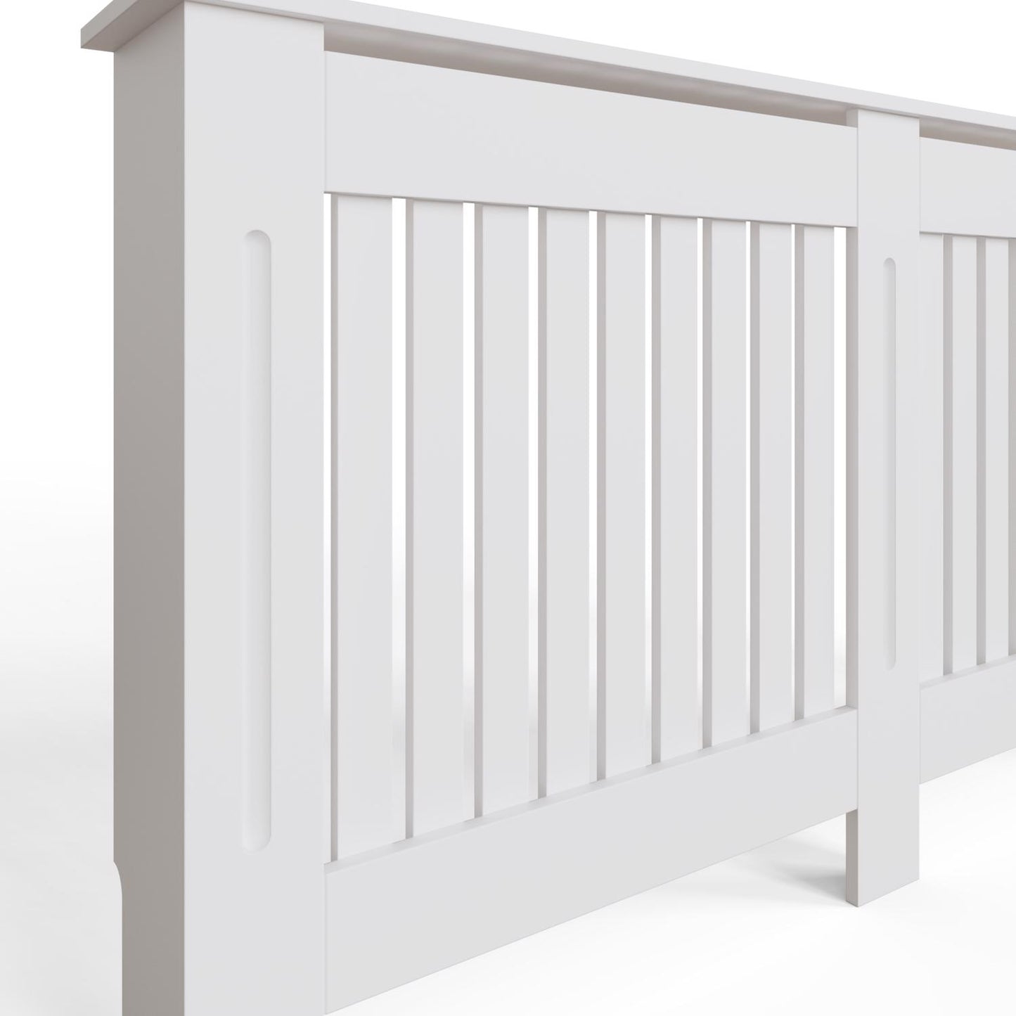 Vertical Slat Large MDF White Radiator Cover
