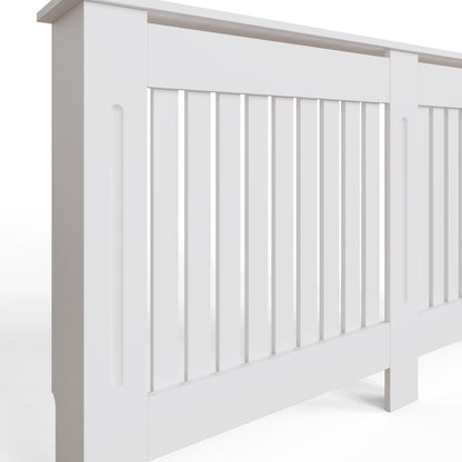 Vertical Slat Large MDF White Radiator Cover