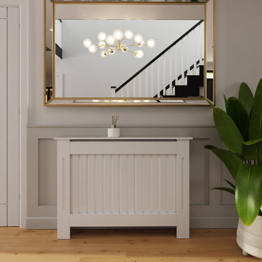 Vertical Slat Medium MDF White Radiator Cover