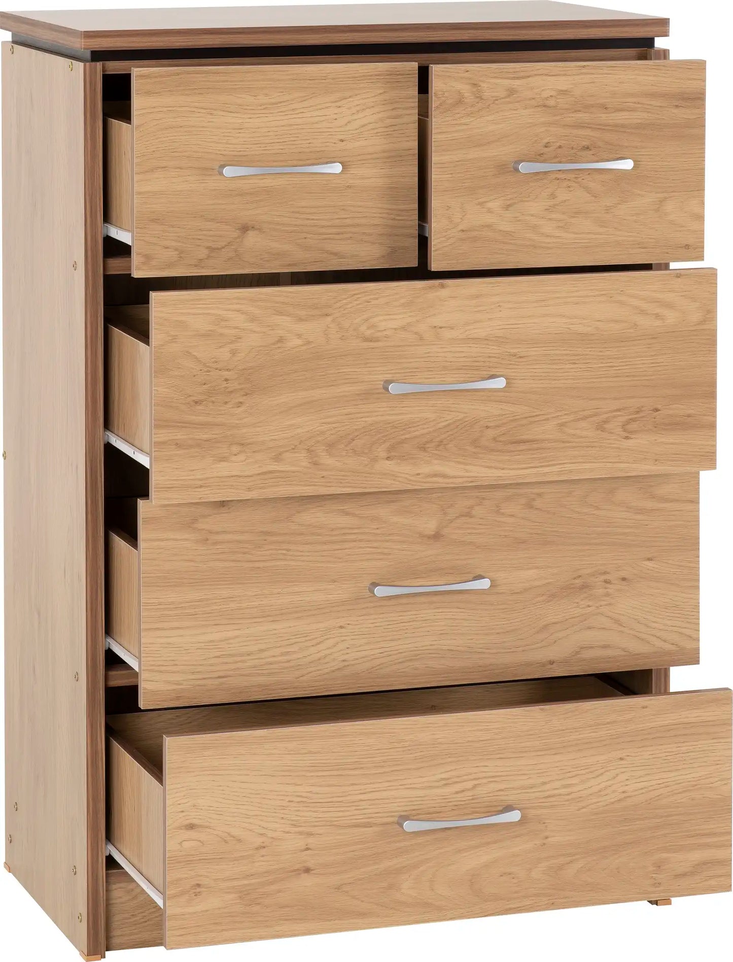 Charles 3+2 Drawer Chest Oak Effect Veneer 2021  02