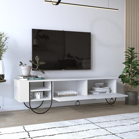 Norfolk Modern TV Unit Multimedia Centre White with Storage