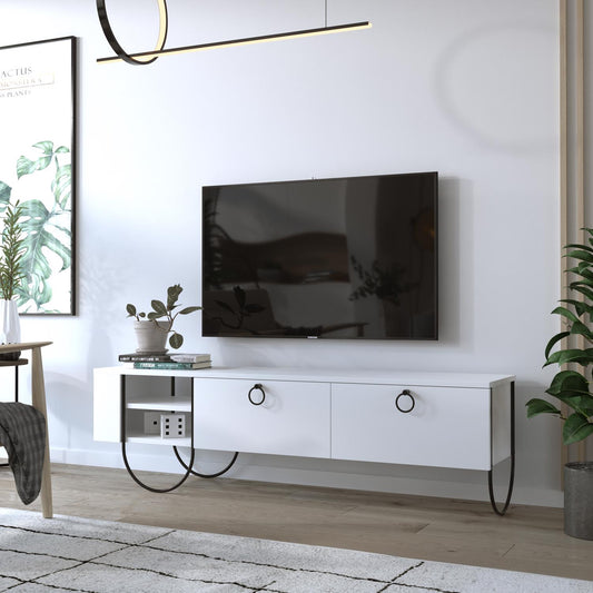 Norfolk Modern TV Unit Multimedia Centre White with Storage