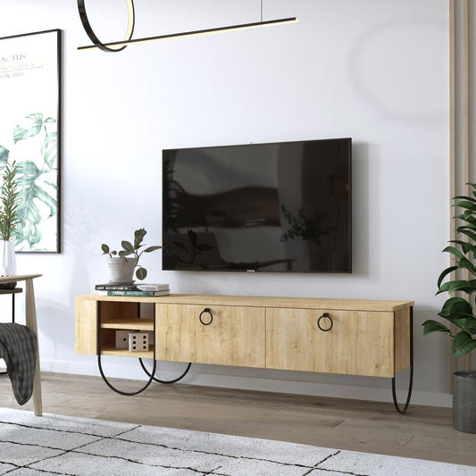 Norfolk Modern TV Unit Multimedia Centre Oak with Storage