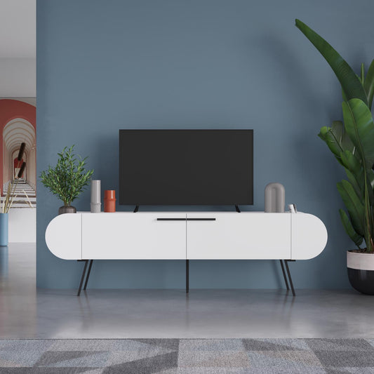 Capsule Modern TV Unit Multimedia Centre White with Storage