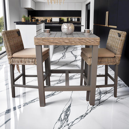 Maya Bar Stools Greywash Set of 2