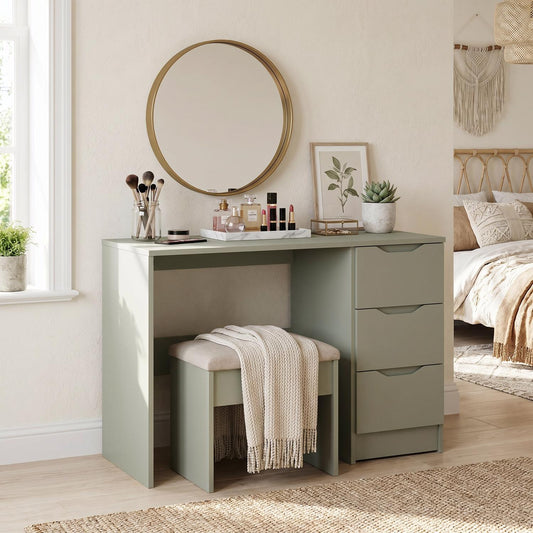 Luno 3 Drawer Dressing Table - Sage Green