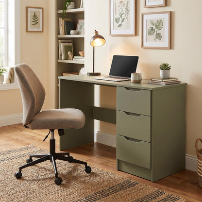 Luno 3 Drawer Dressing Table - Sage Green