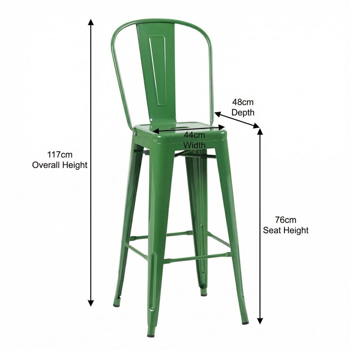Bistro Pack Of 4 30 Green Bar Chairs