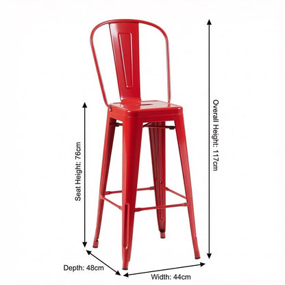 Bistro Pack Of 4 30 Red Bar Chairs