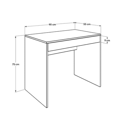 Adore Matt White Laptop Study Desk with Full Width Drawer