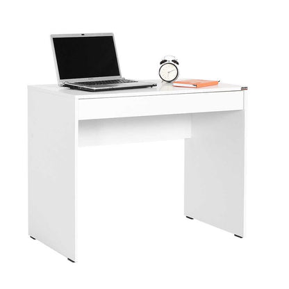 Adore Matt White Laptop Study Desk with Full Width Drawer