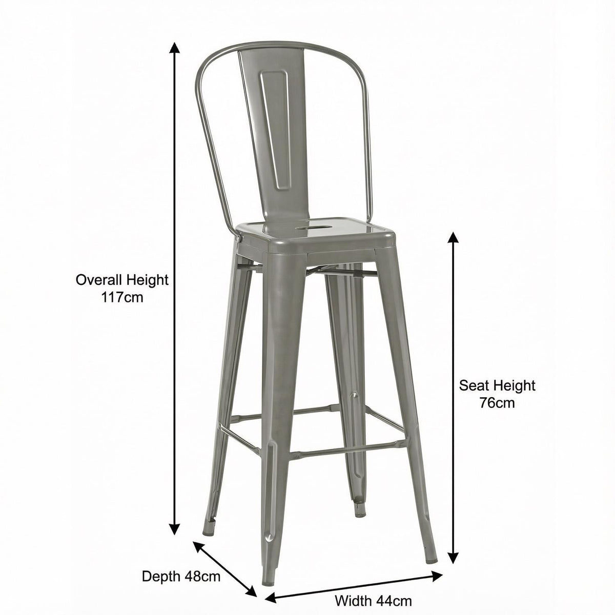 Bistro Pack Of 4 30 Silver Bar Chairs