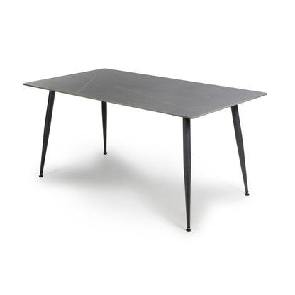 Monaco Grey Sintered Stone Dining Table With 6 Evie Grey Chairs