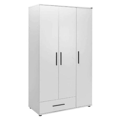 Adore Matt White 3 Door 1 Drawer Combi Wardrobe with Shelves