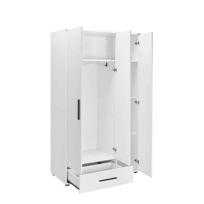 Adore Matt White 3 Door 1 Drawer Combi Wardrobe with Shelves
