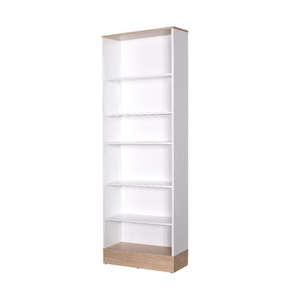Adore Teen White & Oak 6 Tier Bookcase Shelving Unit