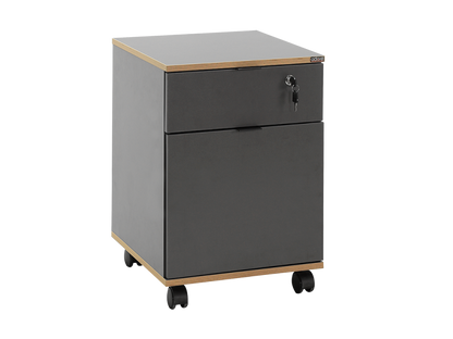 Adore Rio Anthracite Grey Mobile Office Storage Cart With Lockable Drawer
