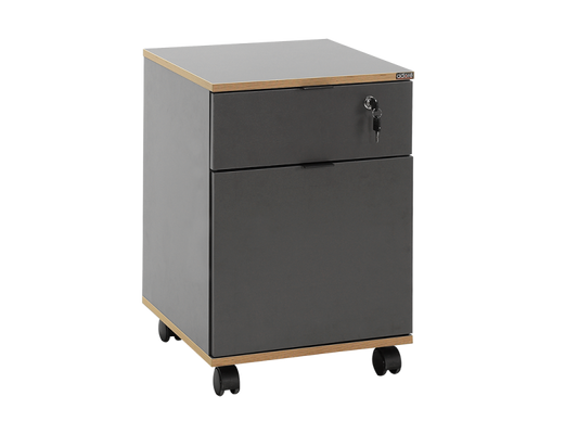 Adore Rio Anthracite Grey Mobile Office Storage Cart With Lockable Drawer