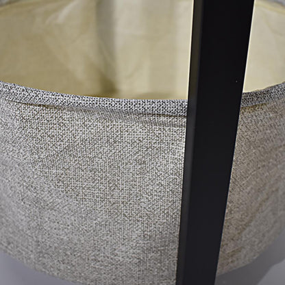 Industrial Design Side Table With Cream Fabric Storage Base