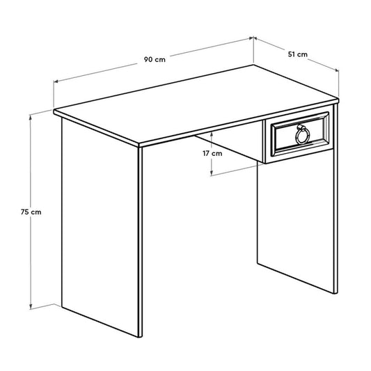Adore Matt White Laptop Study Desk with 1 Drawer