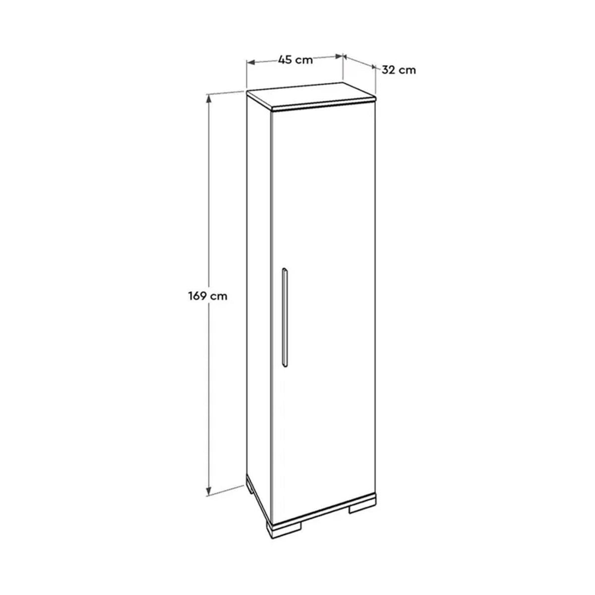 Adore White High Gloss 1 Door Storage Unit with Shelves - Multi-Purpose Cabinet
