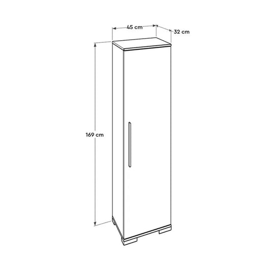 Adore White High Gloss 1 Door Storage Unit with Shelves - Multi-Purpose Cabinet